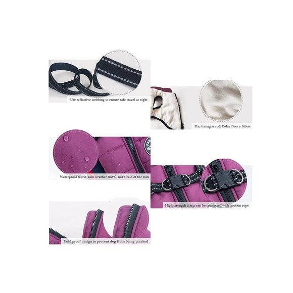 FASHION SPORTS Dog Harness Fleece Jacket in Black - Picture 7 of 15